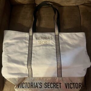 Victoria's Secret White and Gold Tote